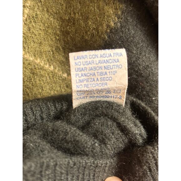 Vintage Argyle Italian Wool V Neck Sweater M No Brand Tags - Picture 4 of 8